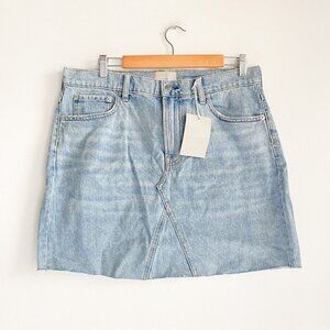 Everlane the  Denim Reconstructed Skirt Raw edge Light Wash 32